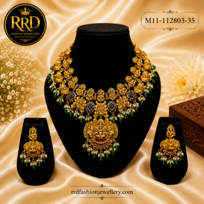 Antique Temple Lakshmi Necklace Set – M11-112803-35