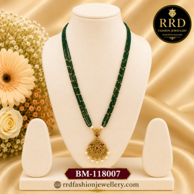 Traditional Green Crystal Beads Pendant Necklace for Women – BM-118007