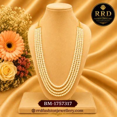 Classic Five-Layer Pearl Mala Long Necklace – BM-1757317