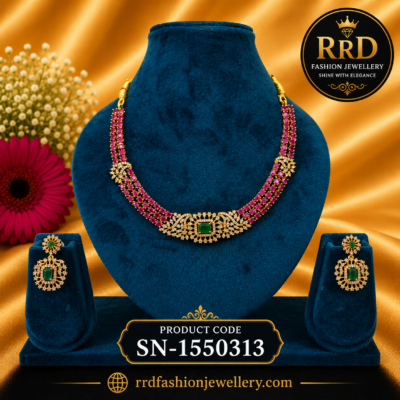 Emerald Ruby Designer Necklace Set – SN-1550313