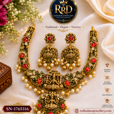 Antique Temple Necklace Set with & Pearl Drops – SN-1765316