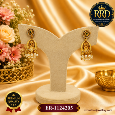 Premium Lakshmi Temple Pearl Drop Jhumka Earrings – ER-1124205