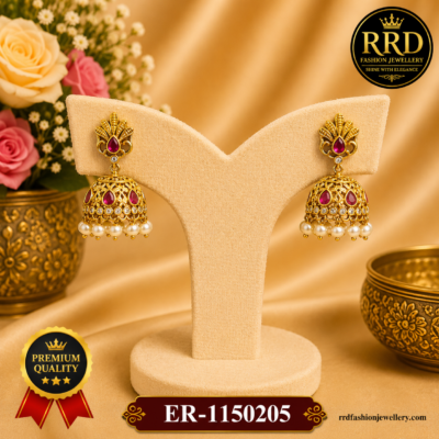 Premium Ruby Pearl Jhumka Earrings – ER-1150205